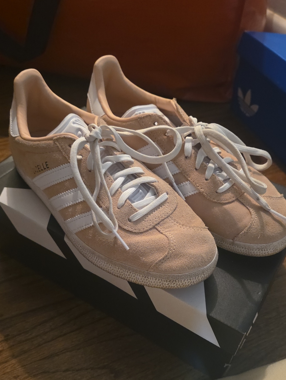 adidas Gazelle Women's Suede Sneakers Beige and White